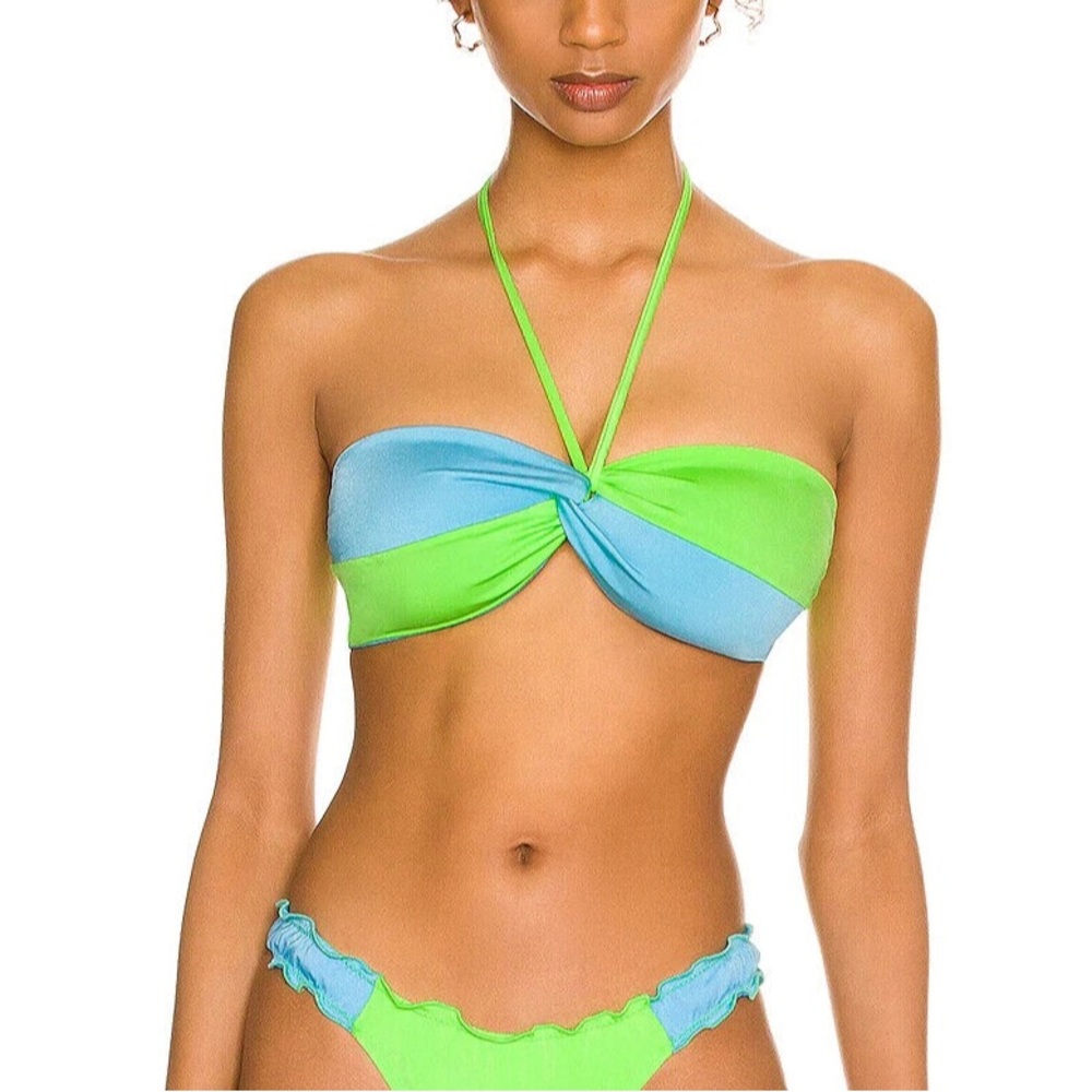 Peixoto Blue and Green Twist Bikini
